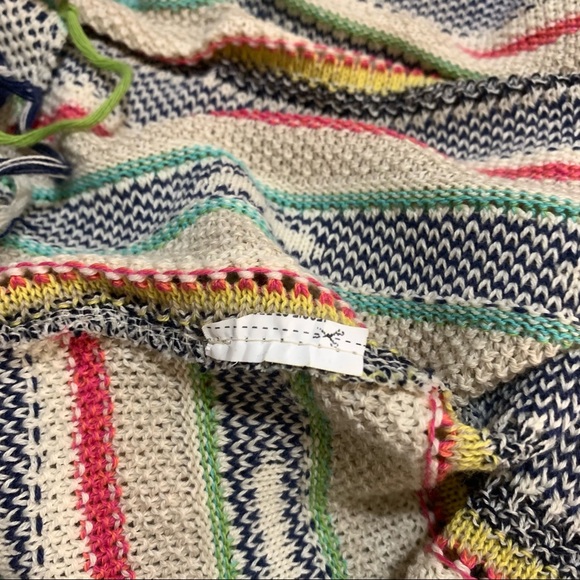 GODDIS Multicolored Boho Hippie Festival Oversized Fringe Shawl Poncho S/M - Picture 9 of 10